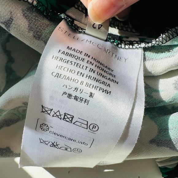 Stella McCartney White Black Green Floral Print Julia Flora Jogger Pants 42 - Picture 11 of 16